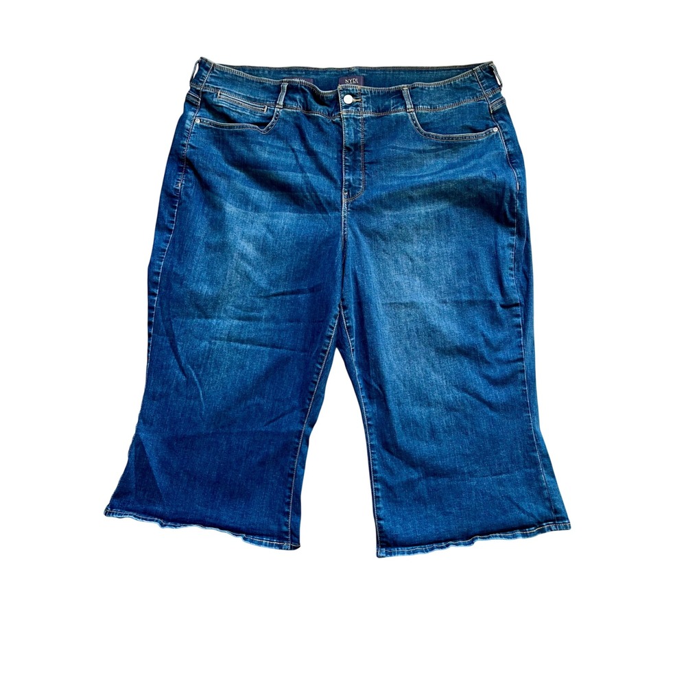 NYDJ Jeans Womens 22WP Blue Wide Leg Crop High Rise‎ Lift Tuck Cool Embrace